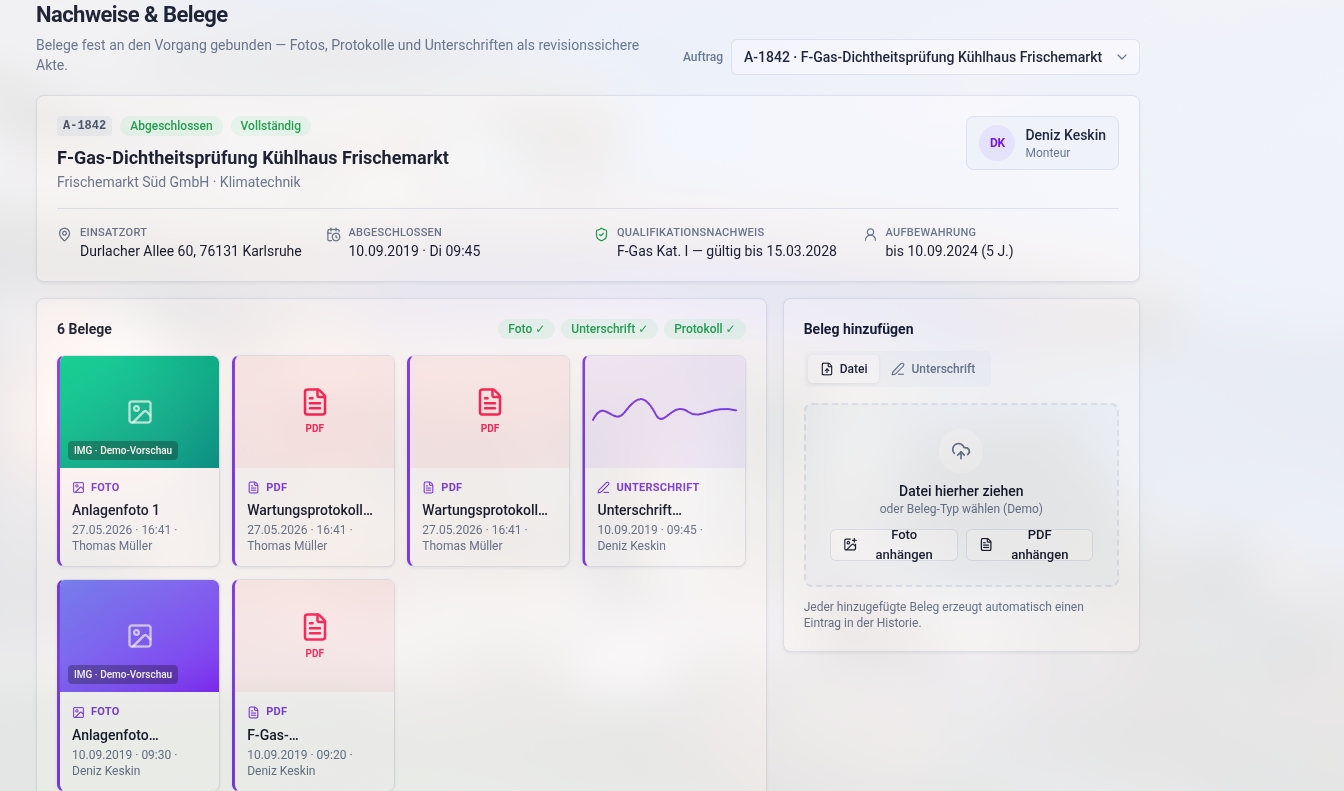 Vorher/Nachher: Klick auf ein Änderungs-Event, EventDetailDrawer öffnet, DiffView zeigt alten und neuen Wert.